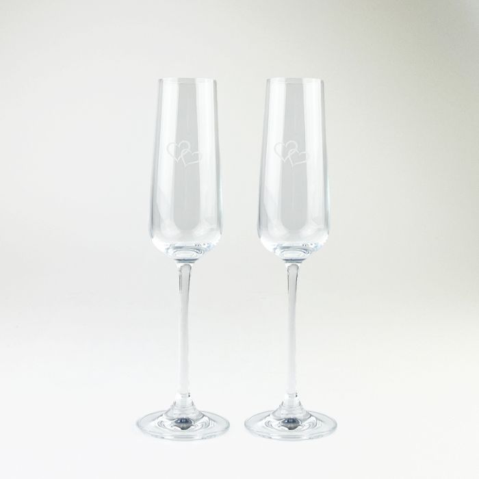 Champagne Flutes | Hearts