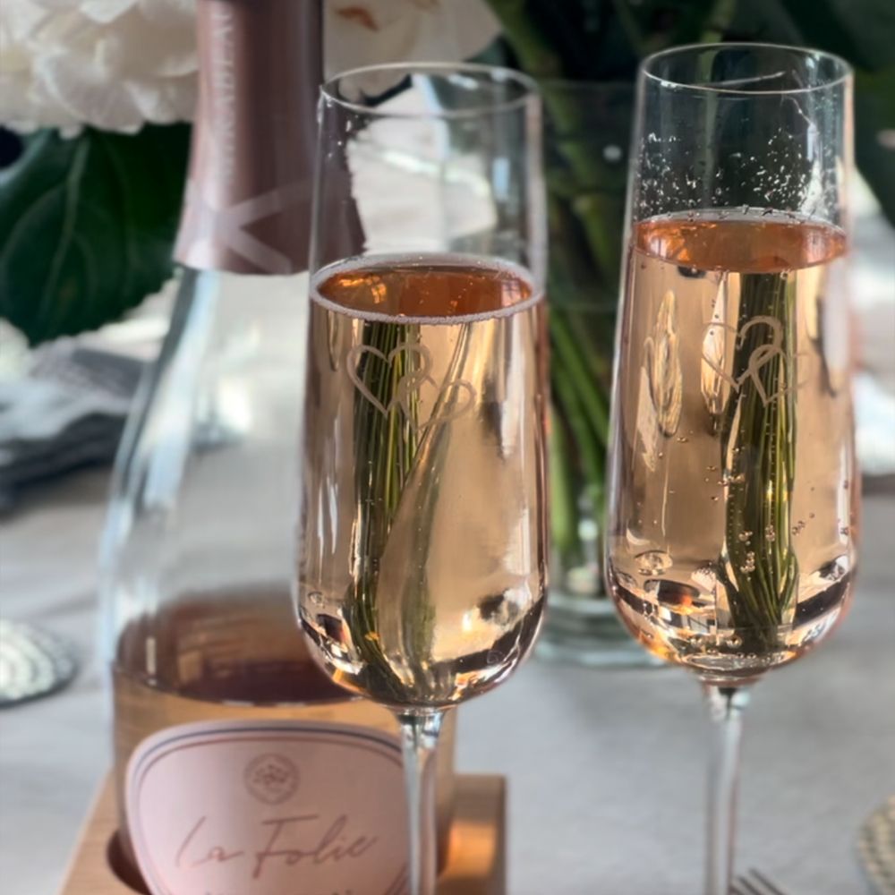 Champagne Flutes | Hearts