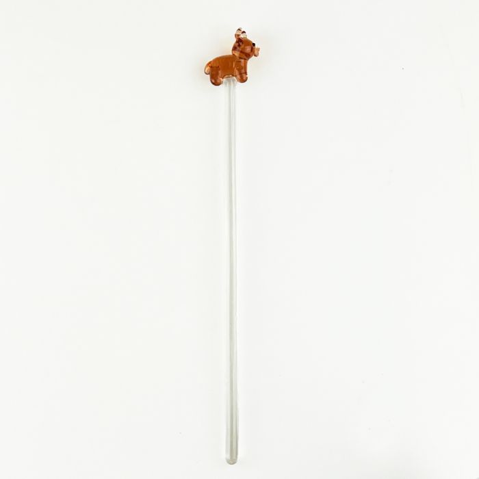 Highland Cow | Glass Drinks Stirrer