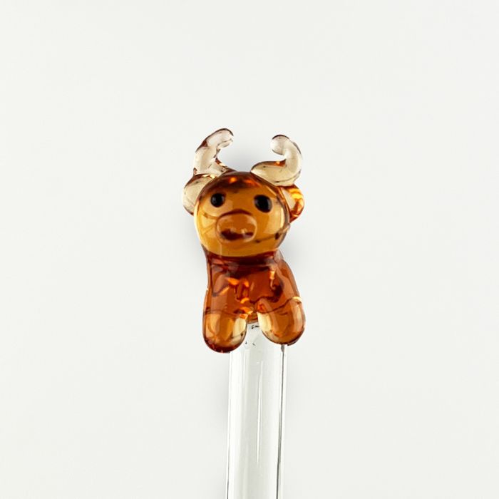 Highland Cow | Glass Drinks Stirrer