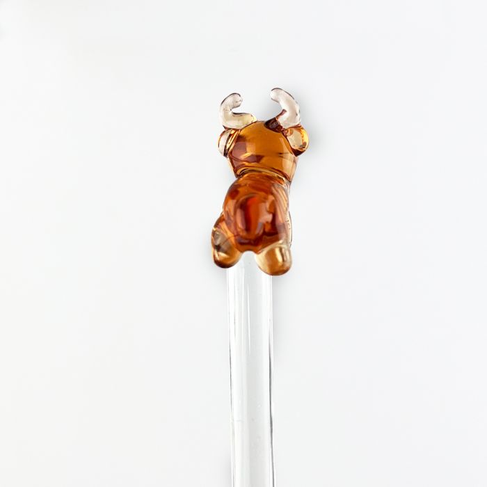 Highland Cow | Glass Drinks Stirrer
