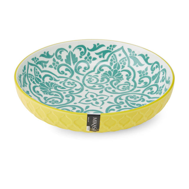 Yellow Geometric Pasta Bowl