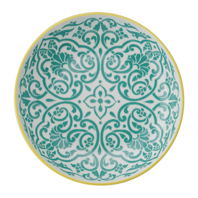 Yellow Geometric Pasta Bowl