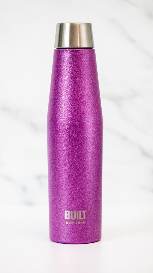 Built Purple Glitter Hydration Bottle