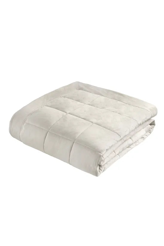 Kingsley Matt Velvet | Cream Bedspread