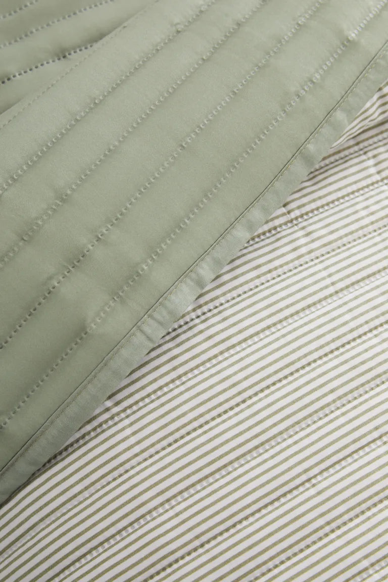 Stripe Quilted Bedspread | Green