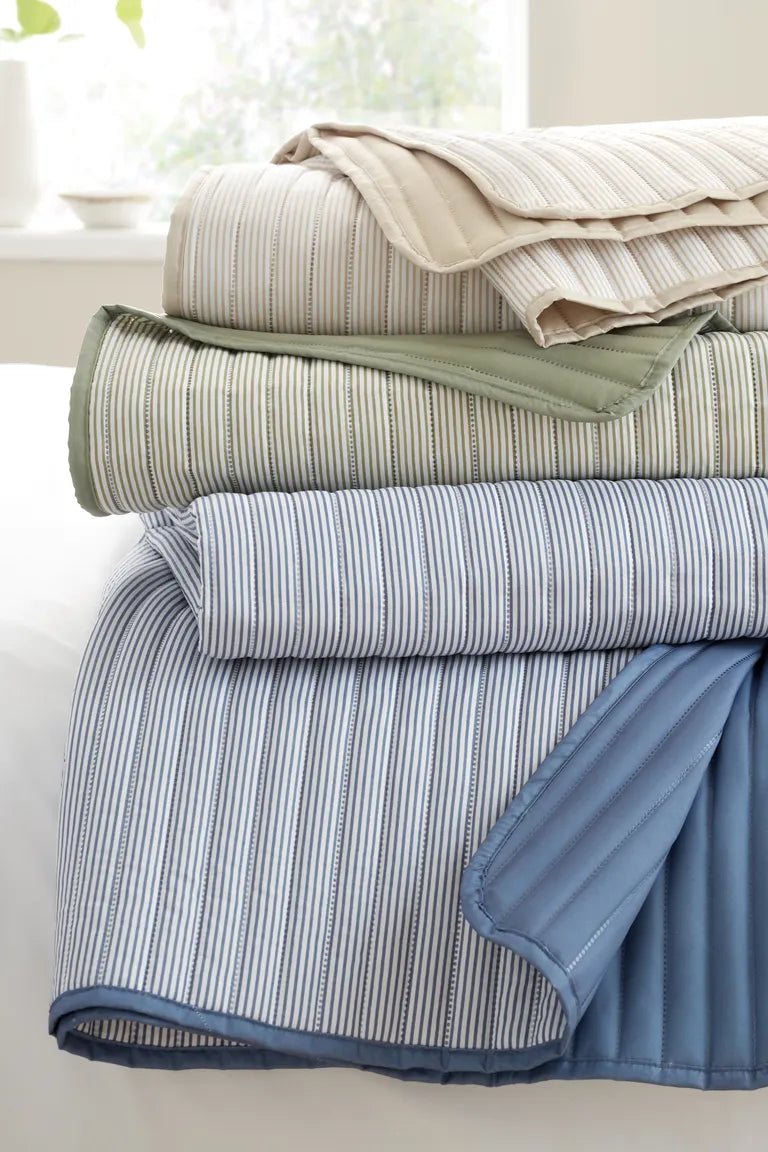 Stripe Quilted Bedspread | Green