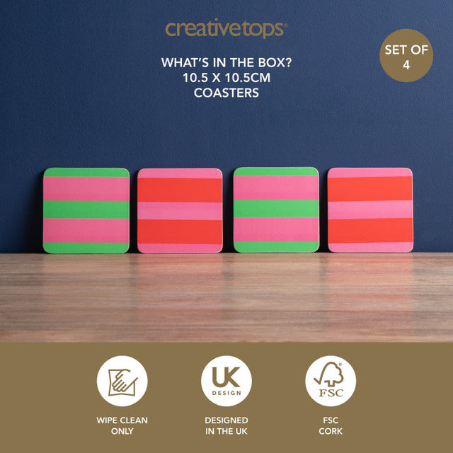Bright Stripe | 4 Coasters