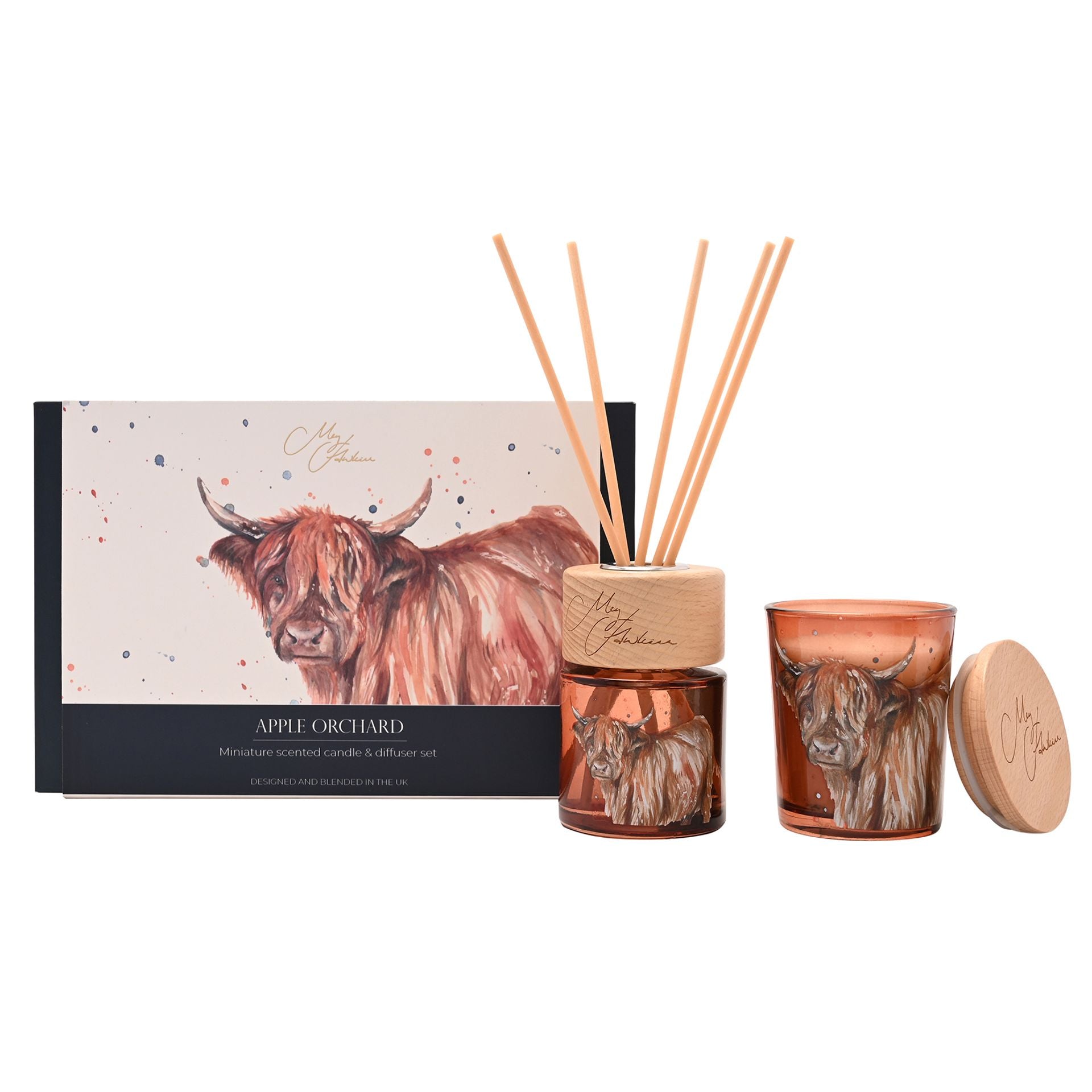 Meg Hawkins Mini Candle & Diffuser Set |Highland Cow