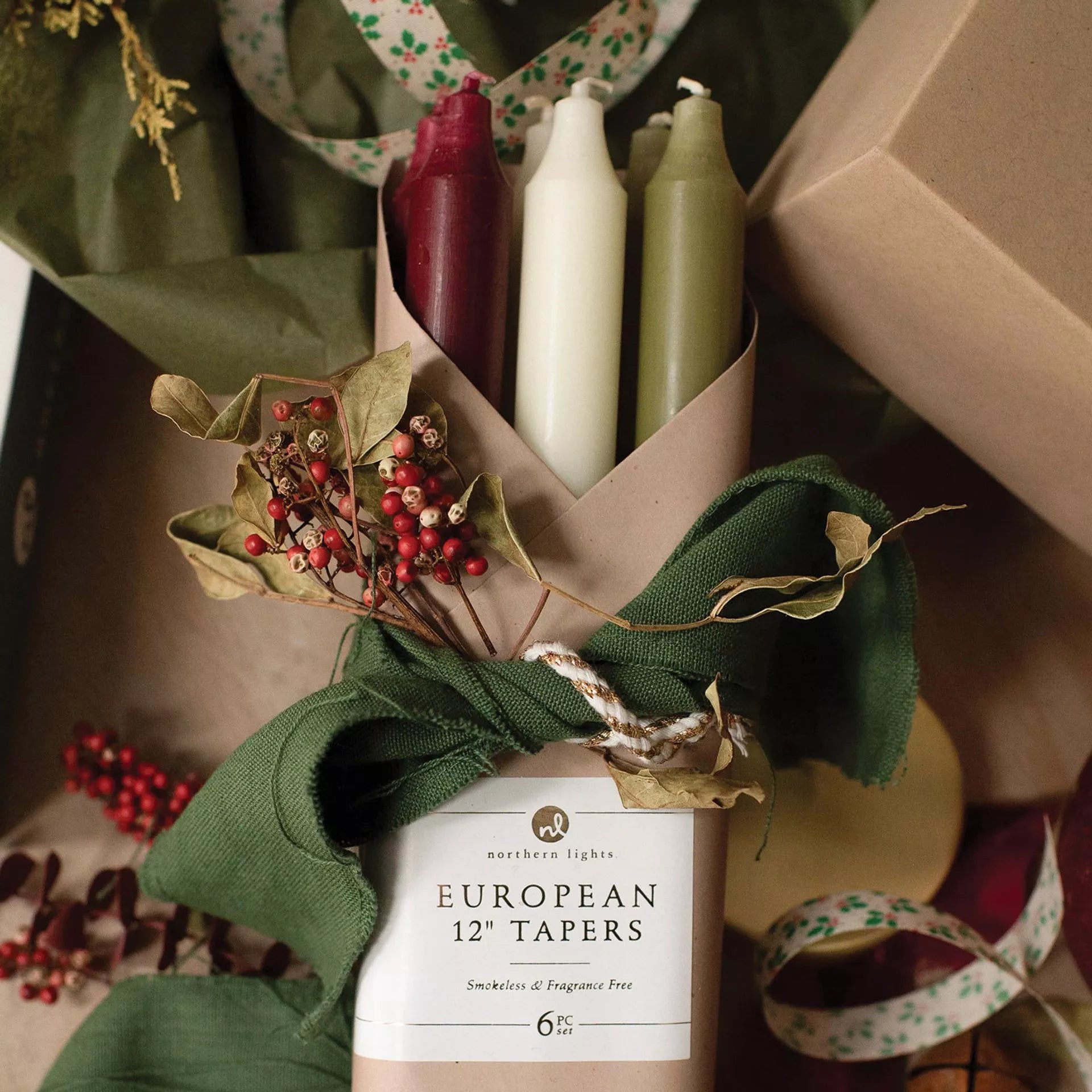 12" Tapered Candles | Country Christmas