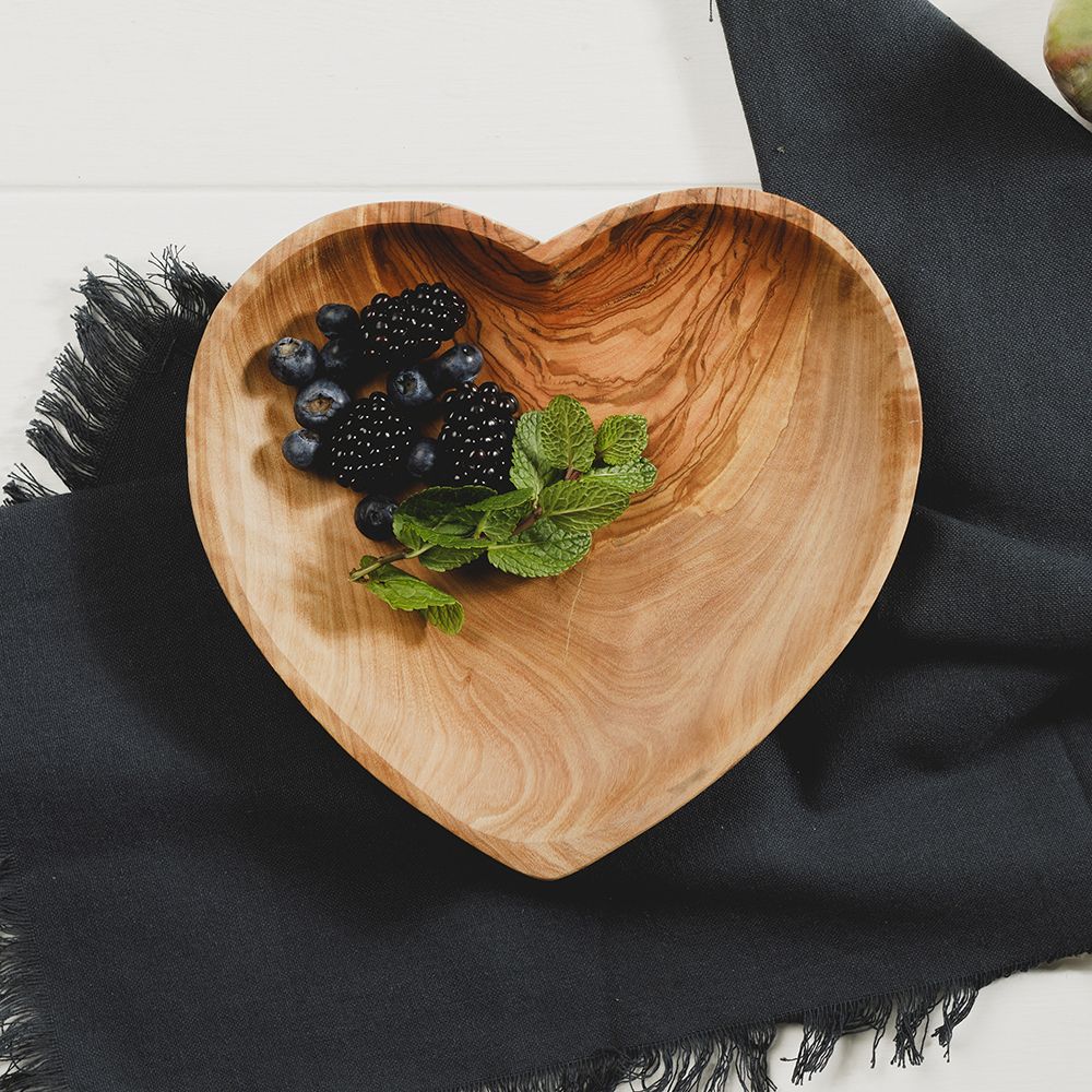 Olive Wood Heart Bowl