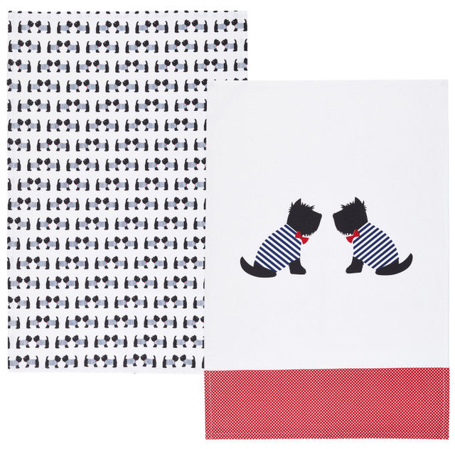 Westie Tea Towel Pair