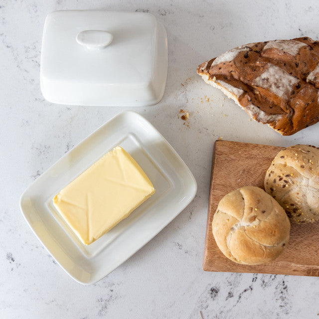 White Porcelain Butter Dish