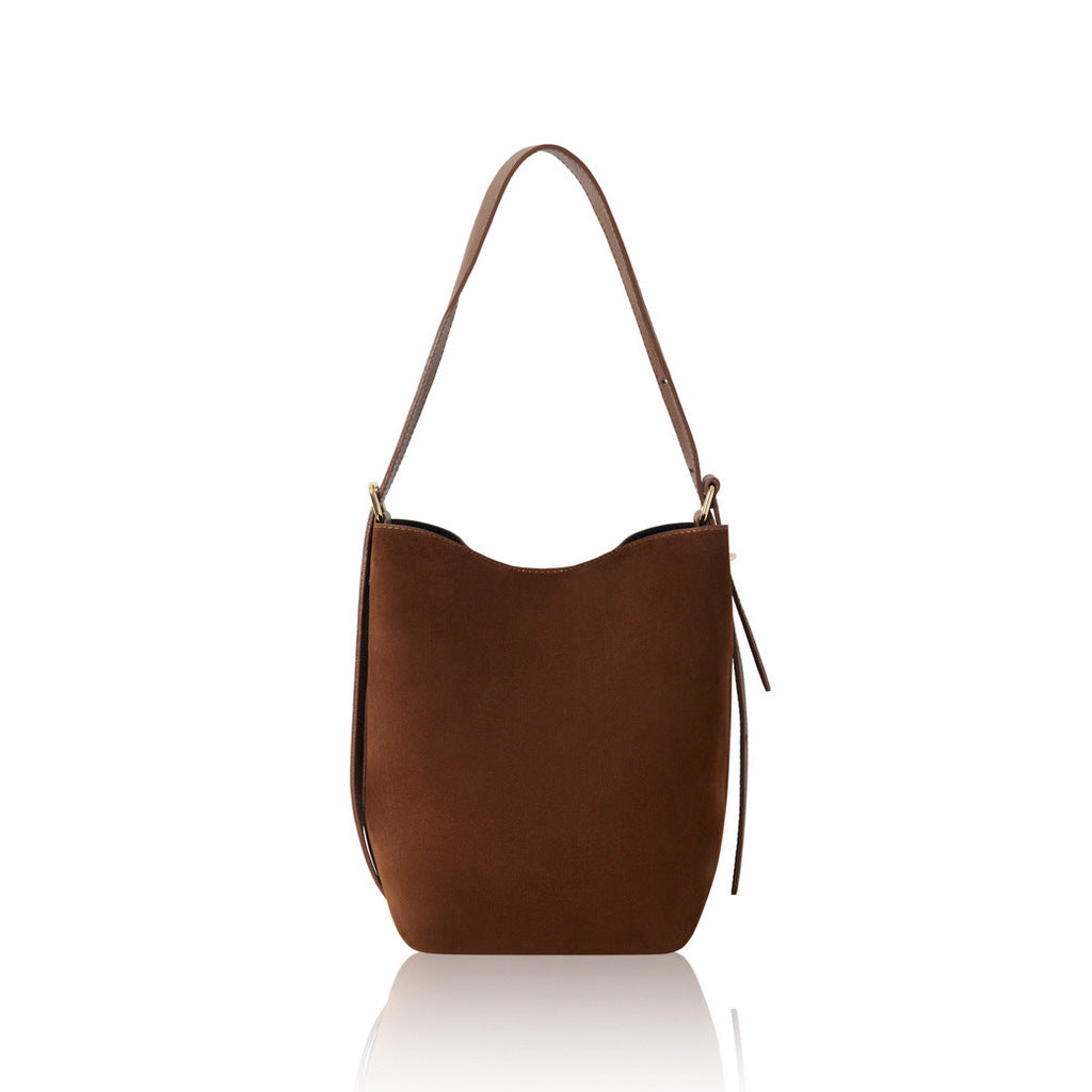 Minimalist Suede Bucket Bag