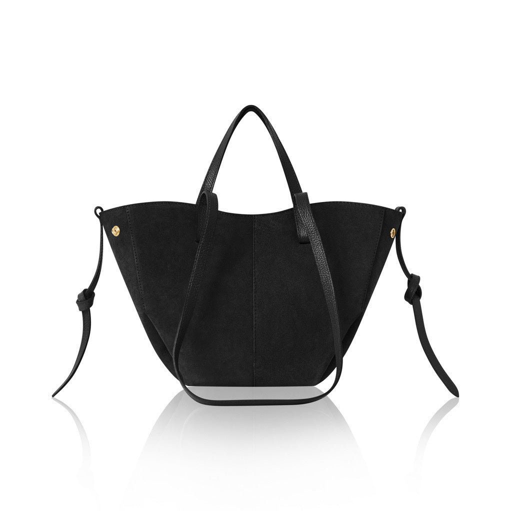 Italian Suede Tote Bag | Black