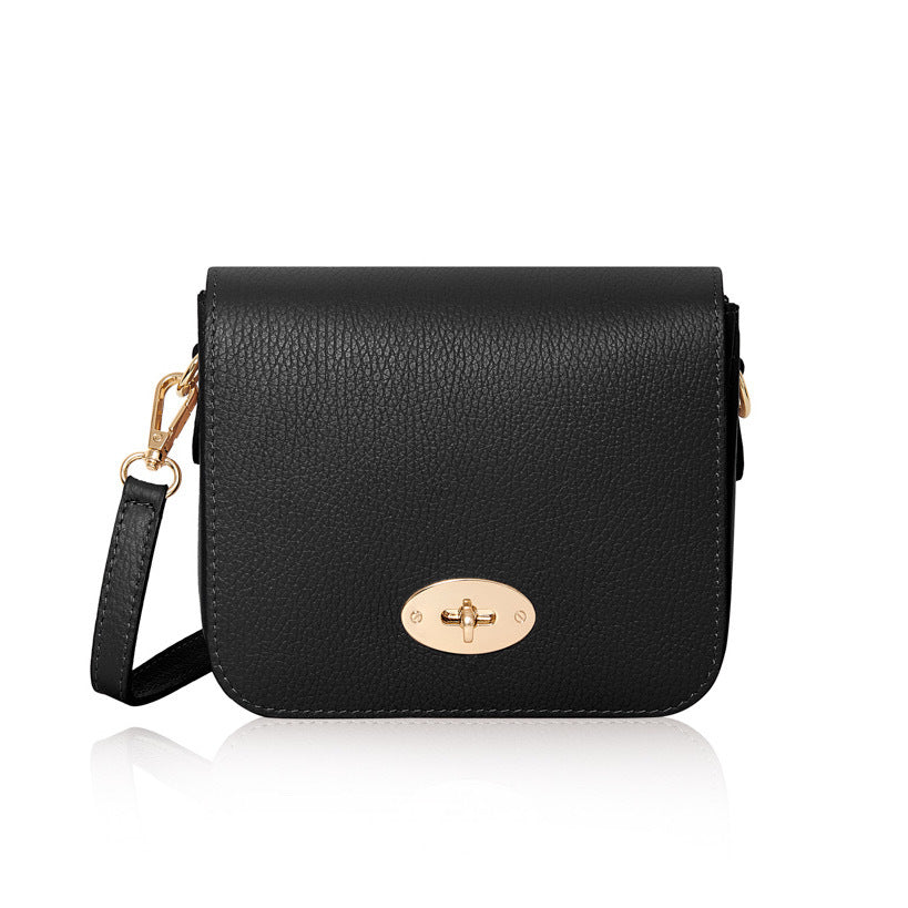 Italian Metal Clasp Crossbody | Black