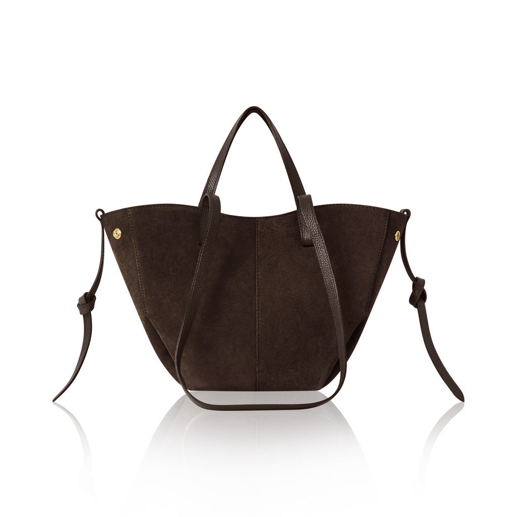 Italian Suede Tote Bag | Dark Chocolate