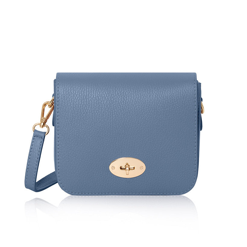 Italian Metal Clasp Crossbody | Denim Blue