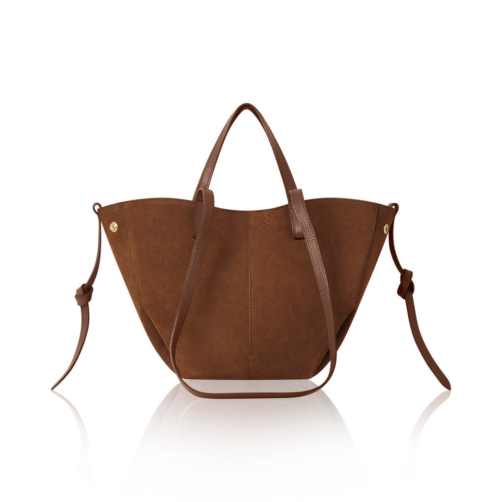 Italian Suede Tote Bag | Light Chocolate