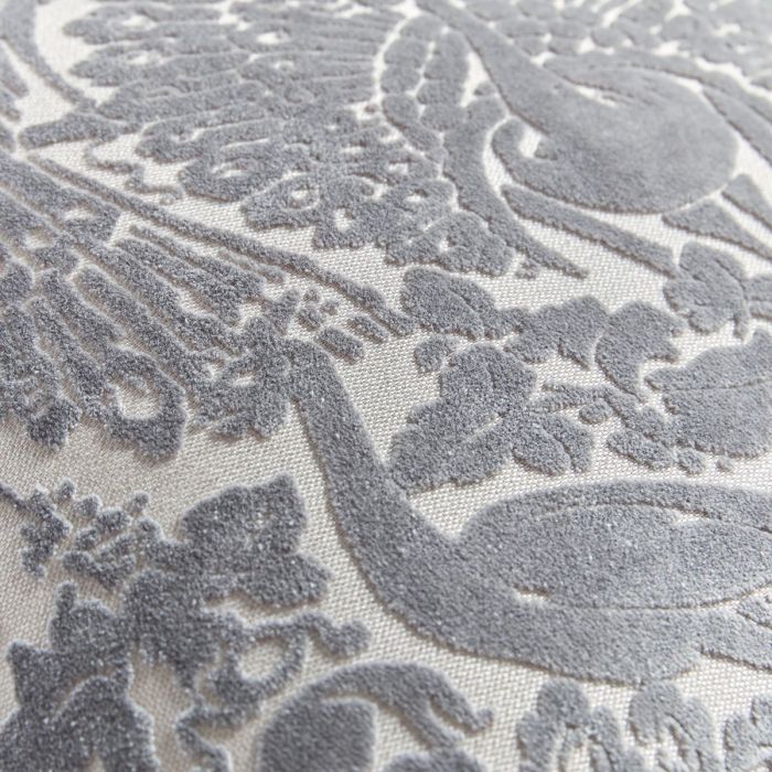 Peacock Damask | Steel Cushion