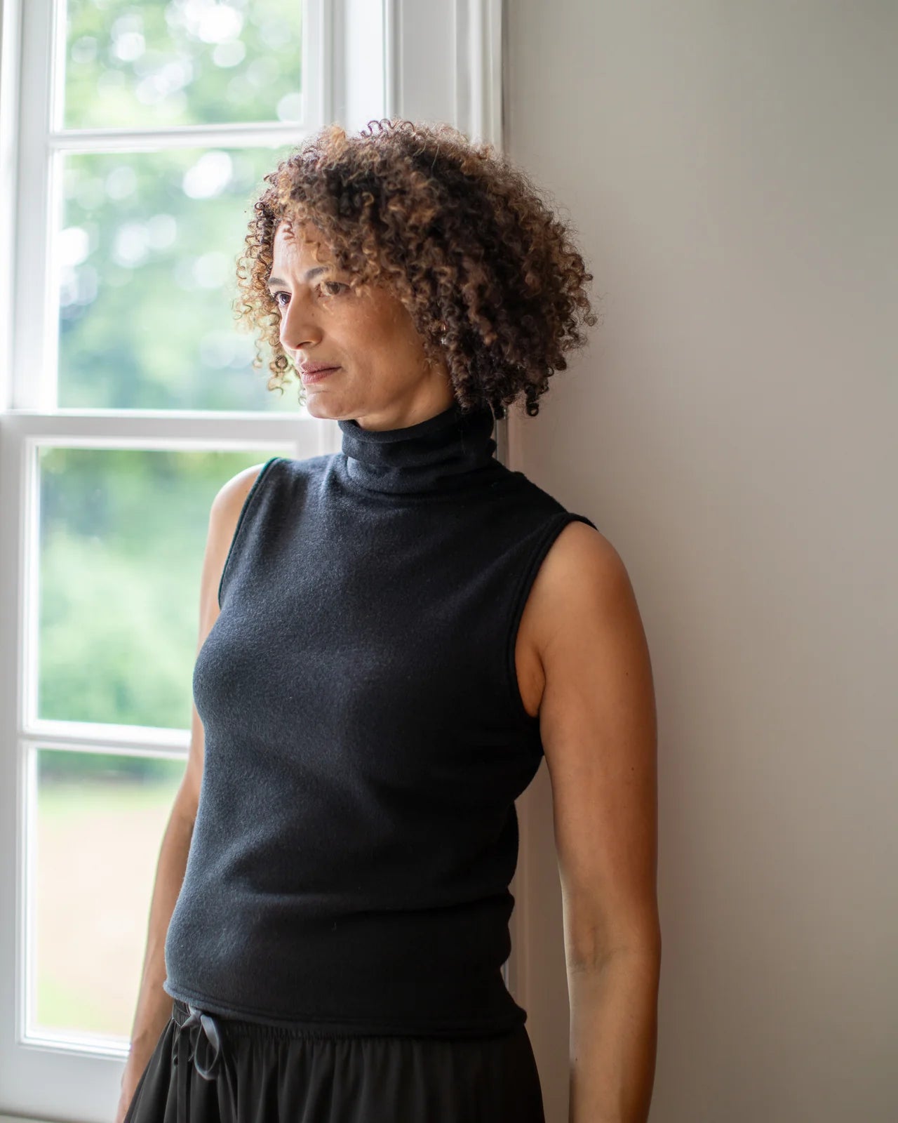 Posy Roll Neck Top | Black