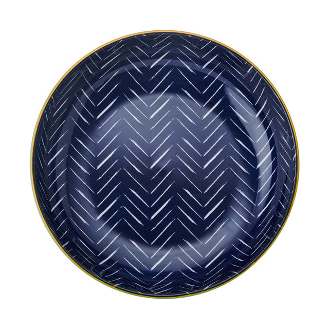 Indigo Chevron Pasta Bowl