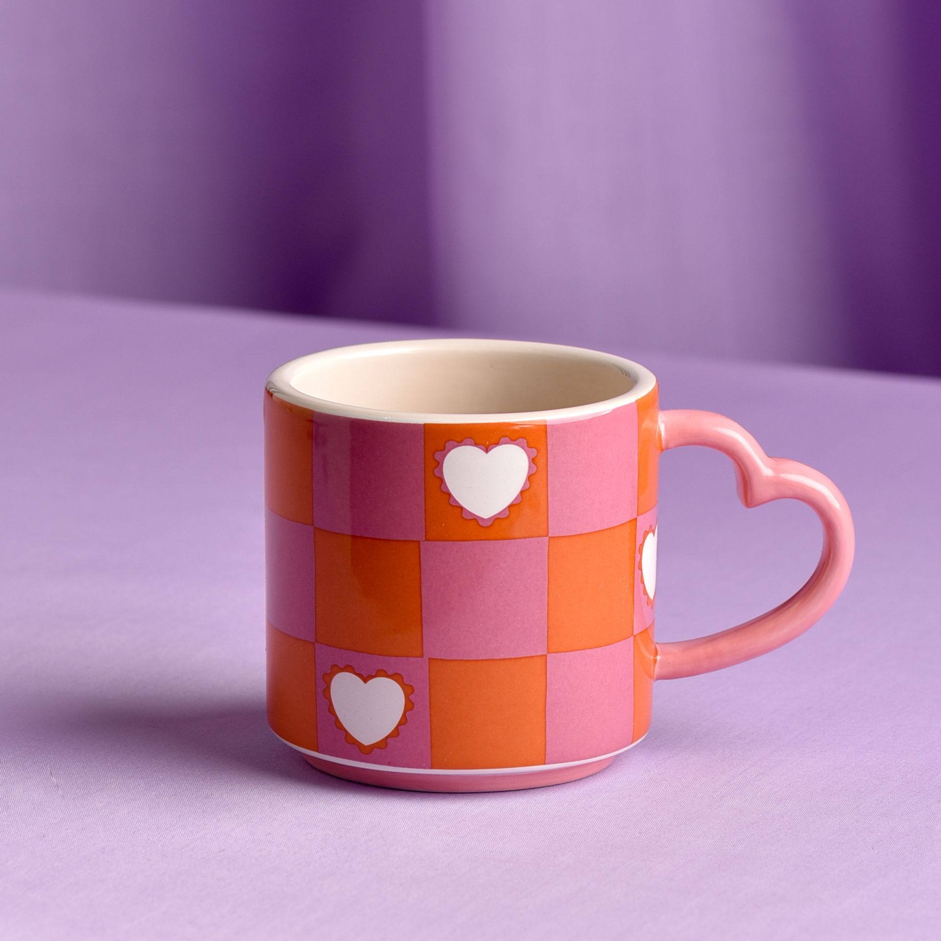 Raspberry Blossom | Chequer & Heart Mug