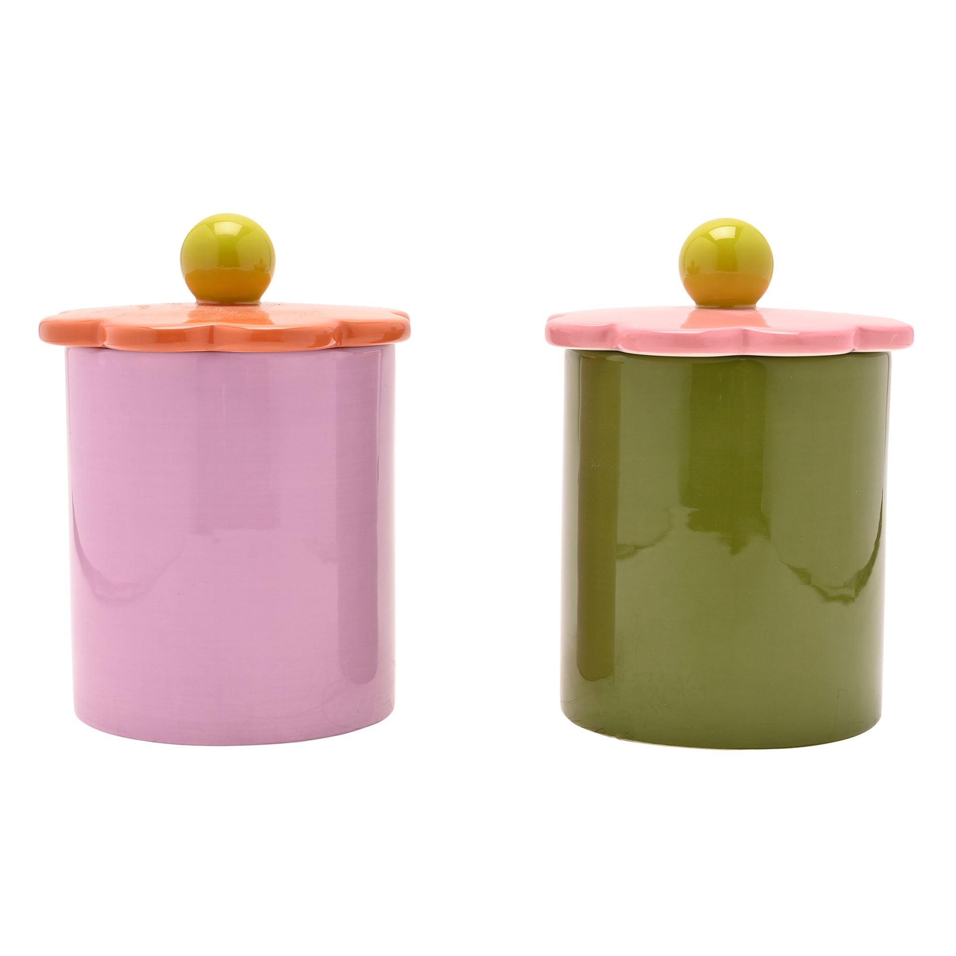 Raspberry Blossom | Set of 2 Flower Storage Jar