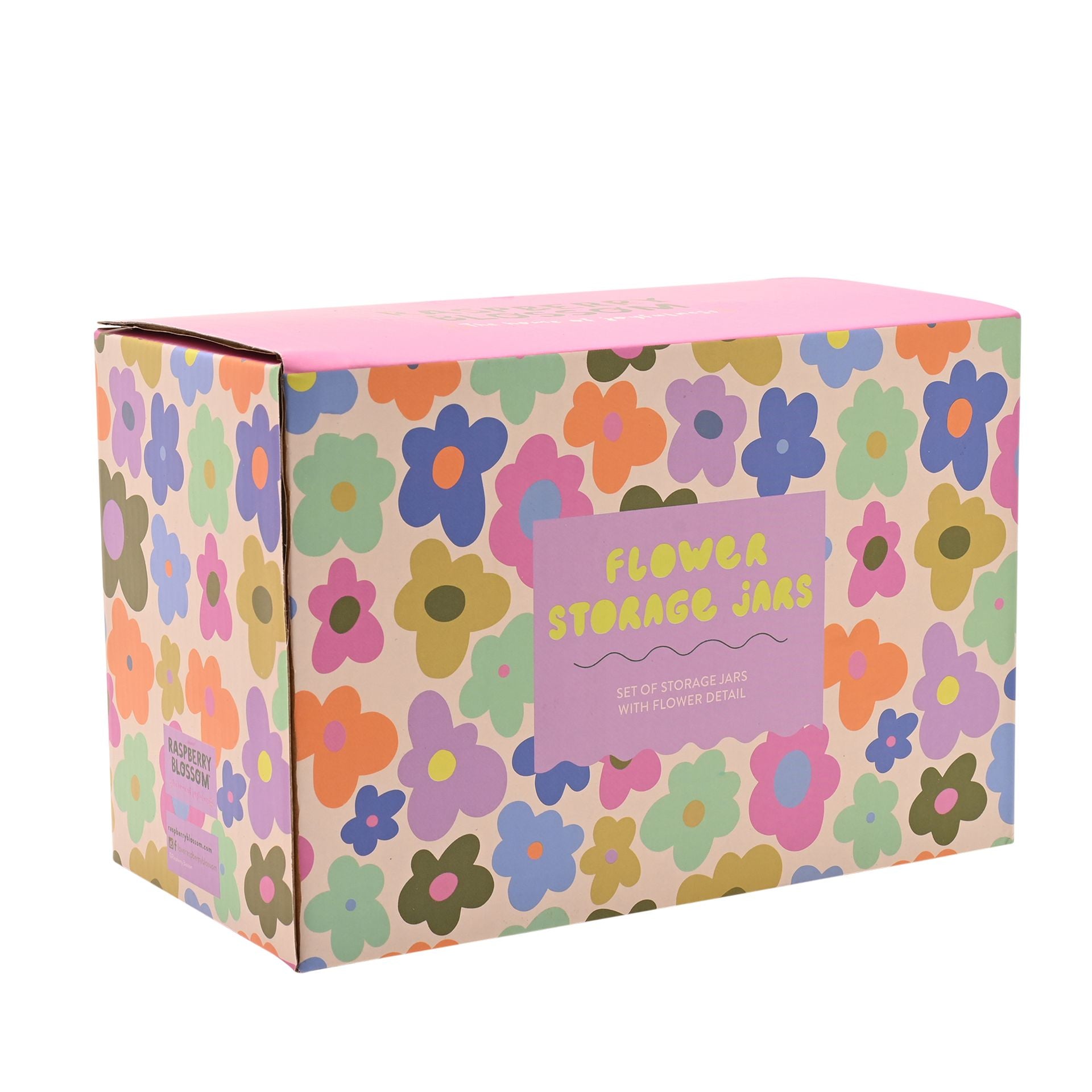Raspberry Blossom | Set of 2 Flower Storage Jar