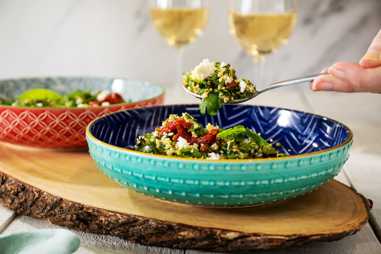 Indigo Chevron Pasta Bowl