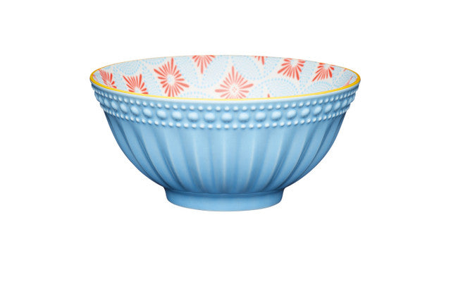 Pale Blue Detailed Ceramic Bowl
