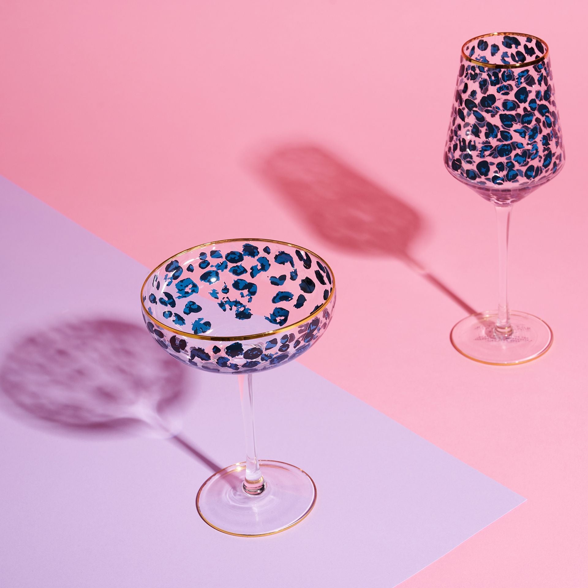 Leopard Print Wine Glasses