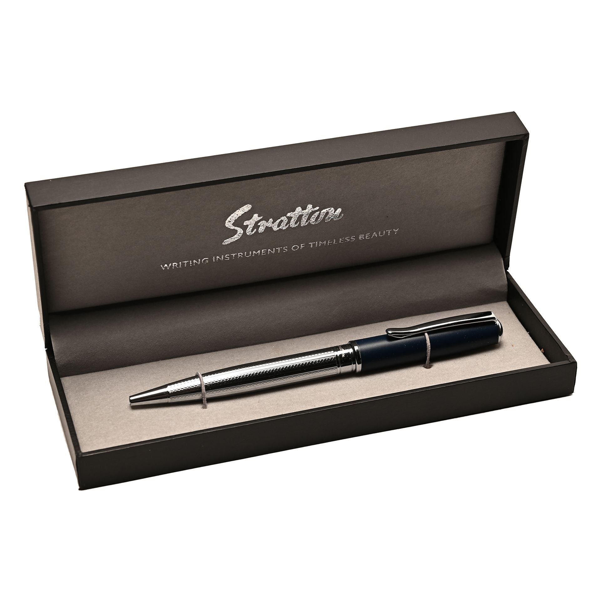Stratton Ballpoint Pen | Blue & Silver