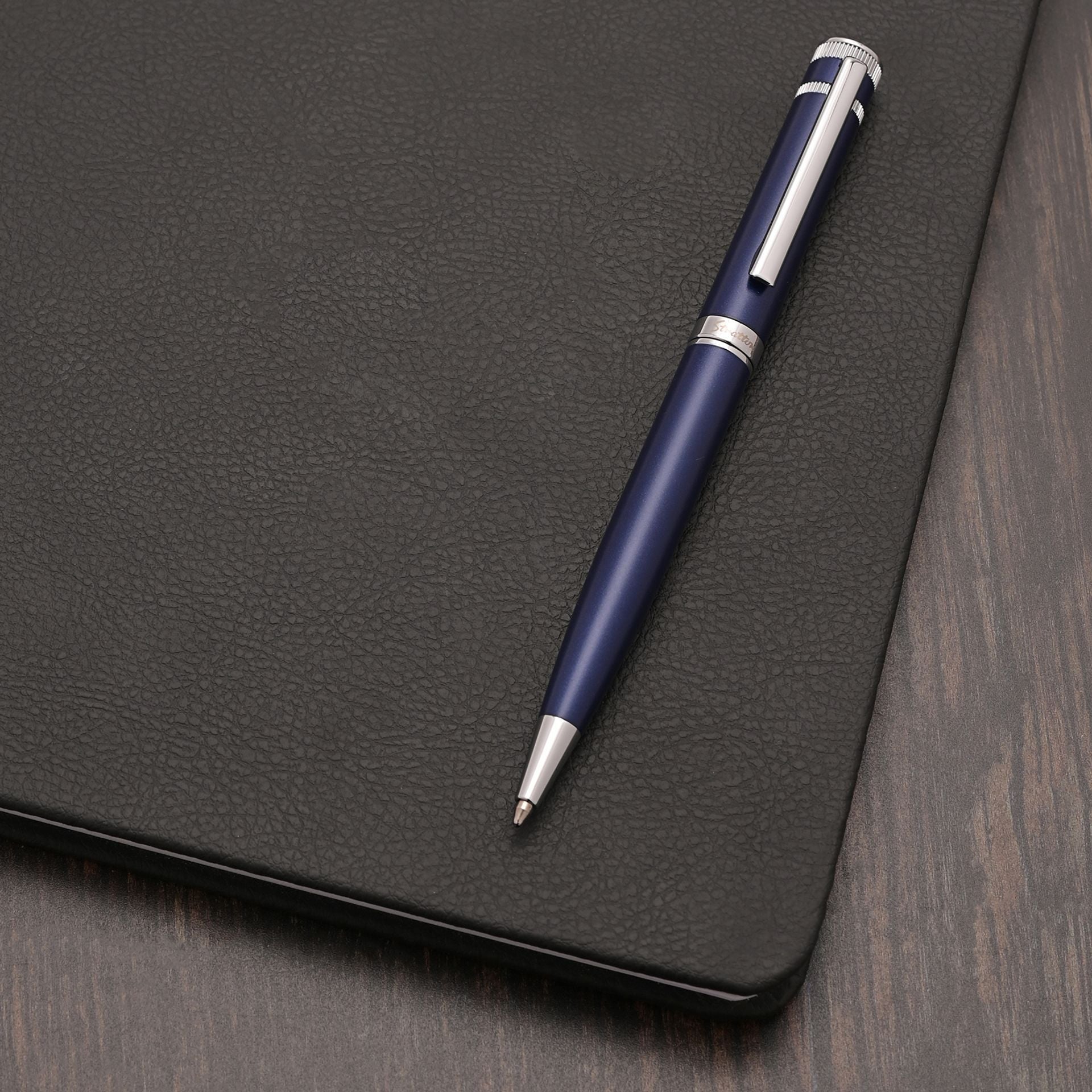 STRATTON BALLPOINT PEN - BLUE & CHROME