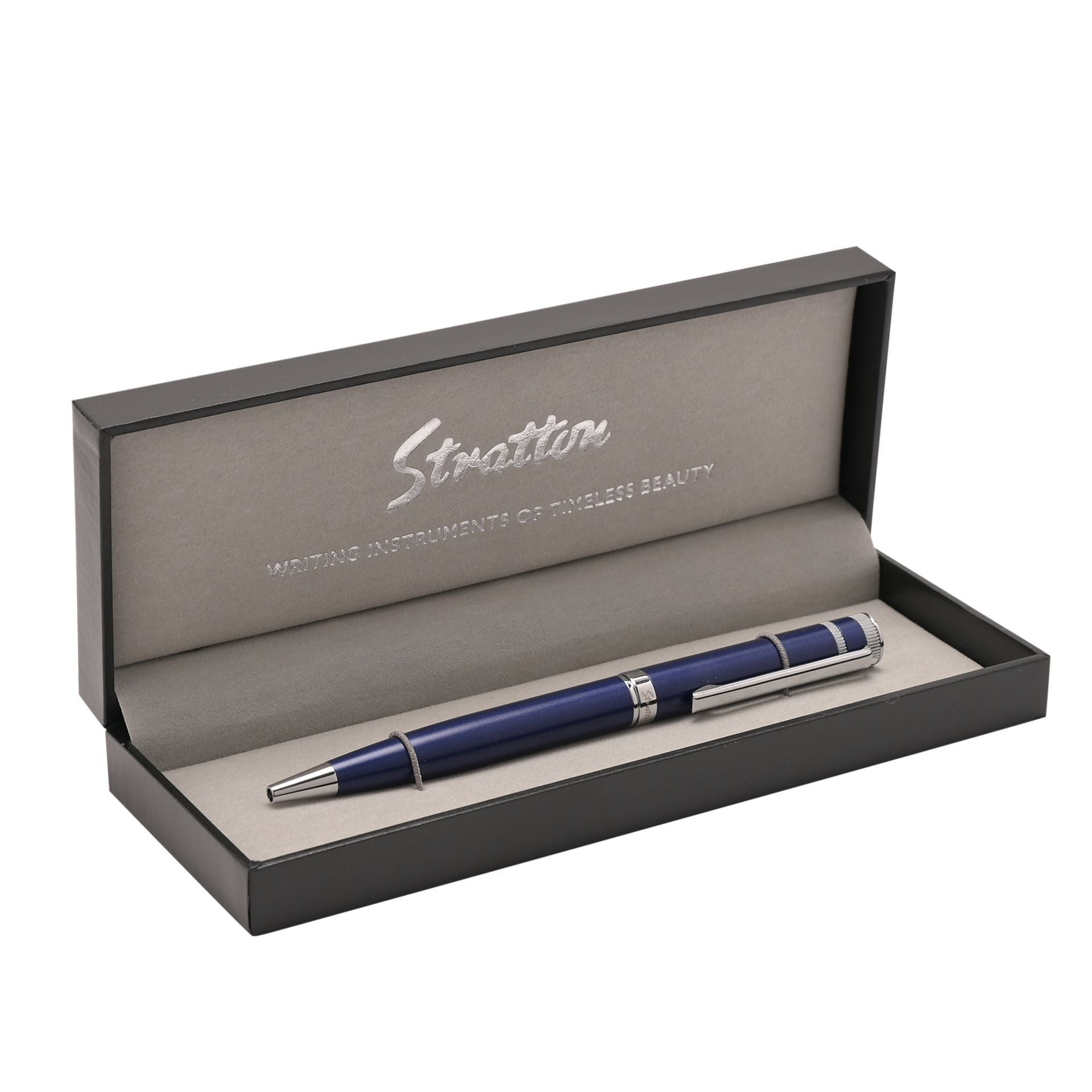 STRATTON BALLPOINT PEN - BLUE & CHROME
