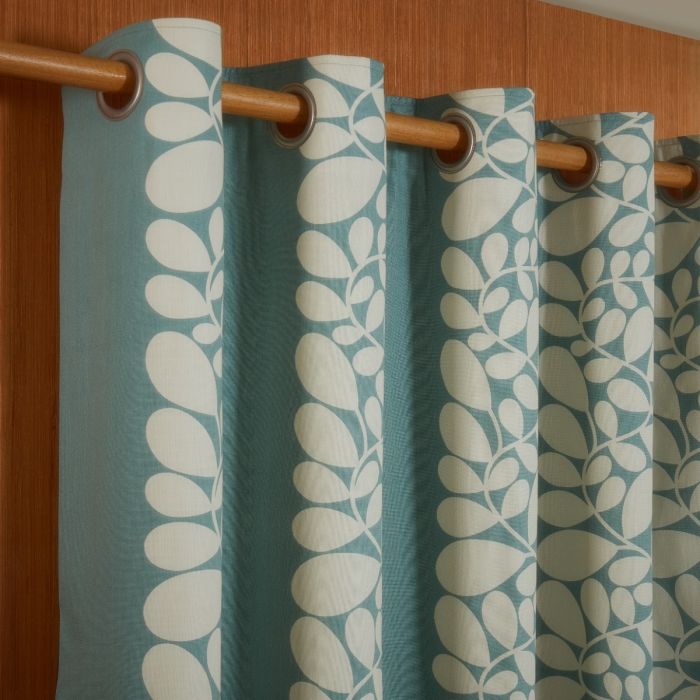 Sycamore Stripe | Duckegg 90 x 90 Curtains