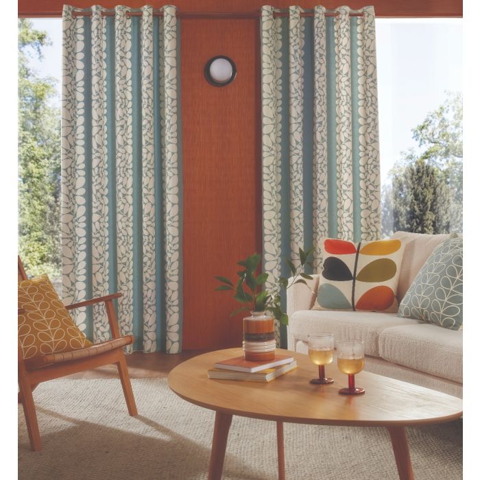 Sycamore Stripe | Duckegg 90 x 90 Curtains