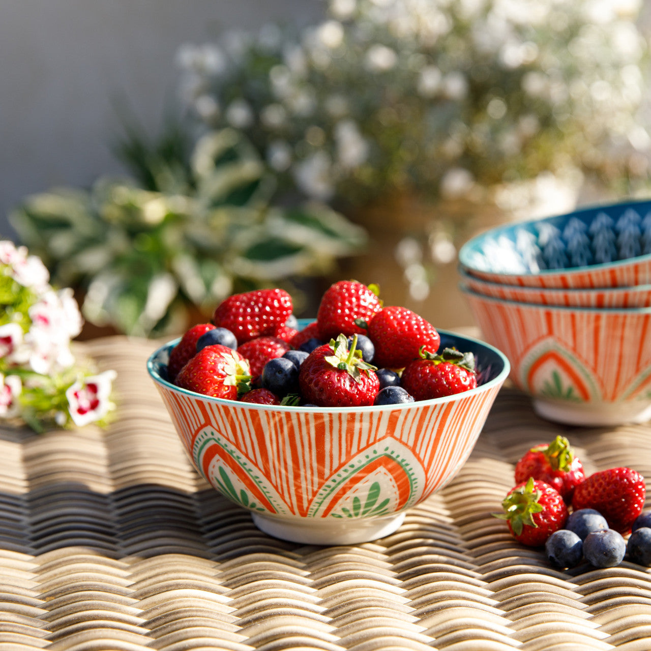 Colourful Folk Pattern Ceramic Bowl