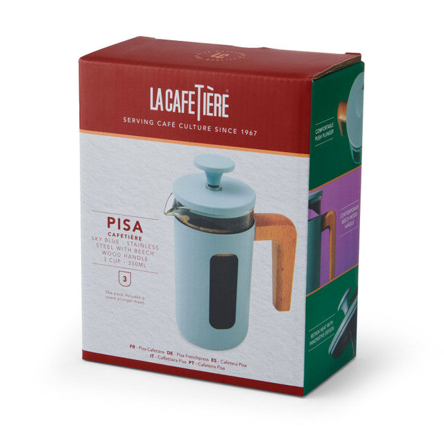 Pisa 3 Cup Cafetiere | Sky Blue