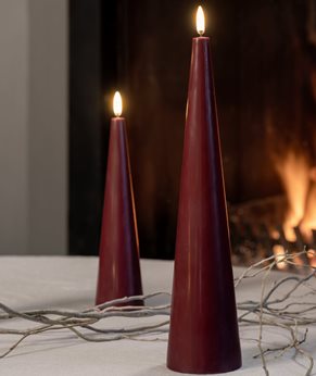 Wine Red | LED Large Cone Candle