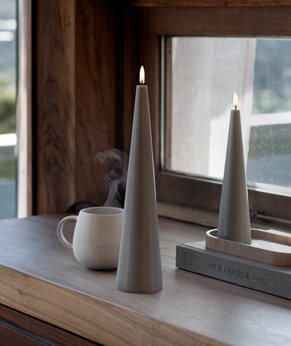 LED Large Cone Candle | Sandstone