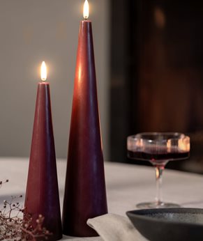 Wine Red | LED Small Cone Candle