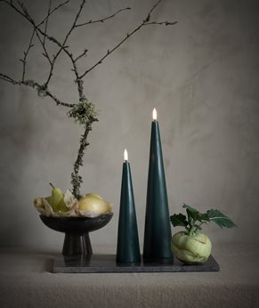 LED Cone Candle | Pine Green Medium