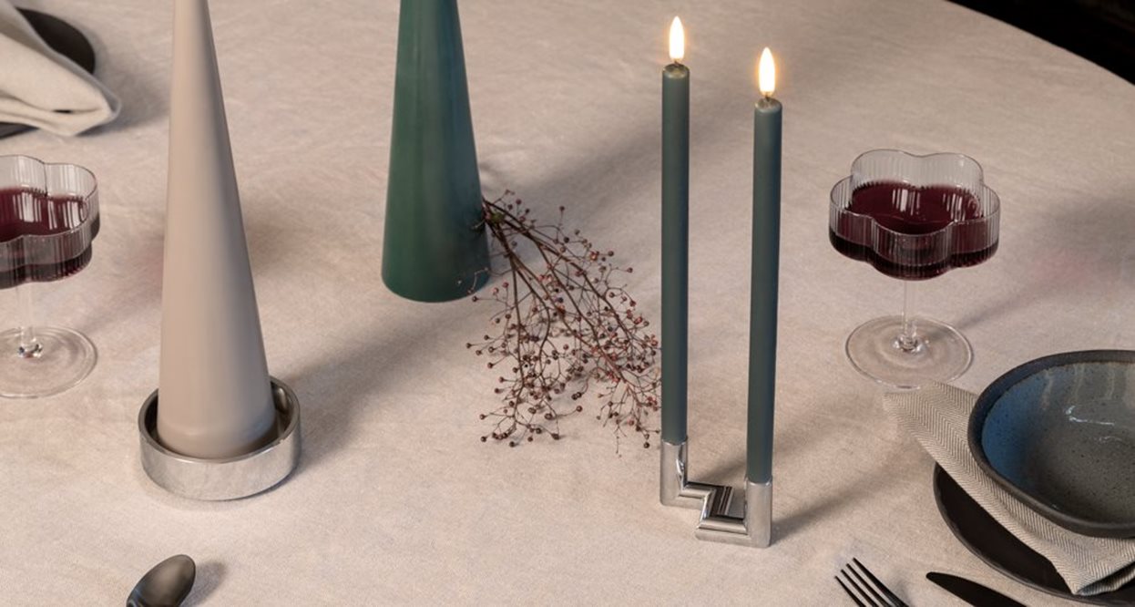 LED Large Cone Candle | Sandstone