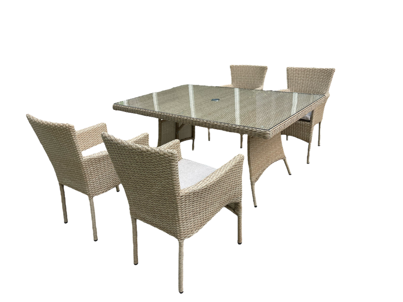 Cara | Natural 4 Seater Garden Set