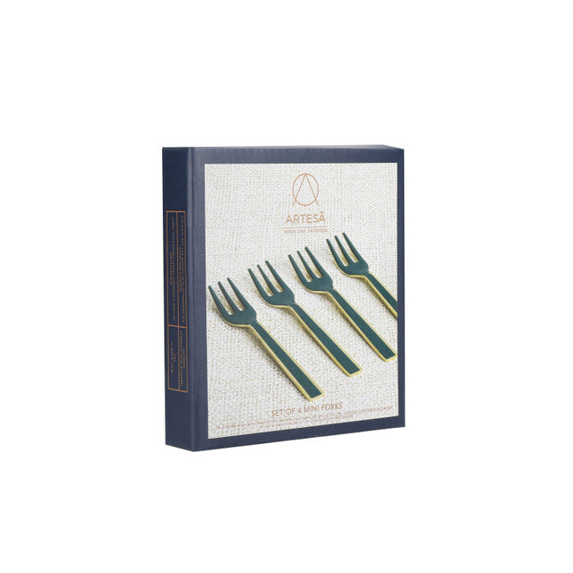 Green and Gold Mini Serving Forks