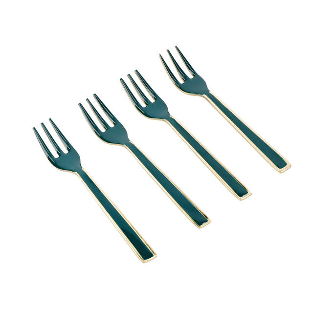 Green and Gold Mini Serving Forks
