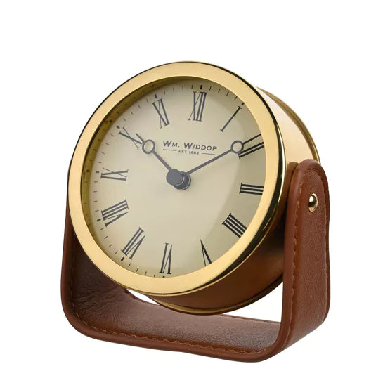 Gold Mantel Clock on Stand