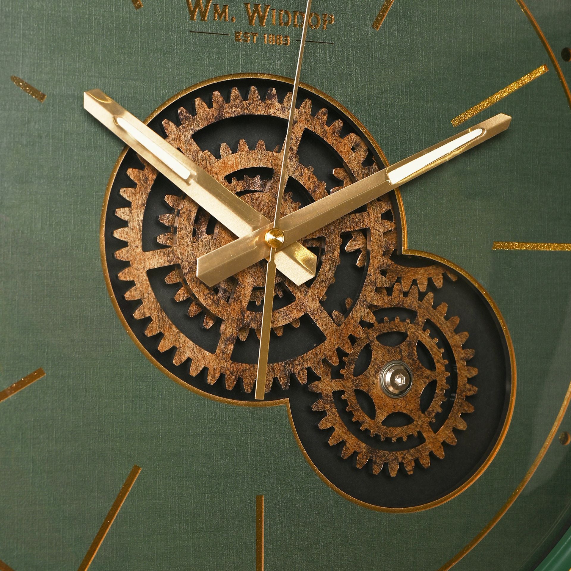 Wall Clock with Moving Gears & Metal Frame | 35cm