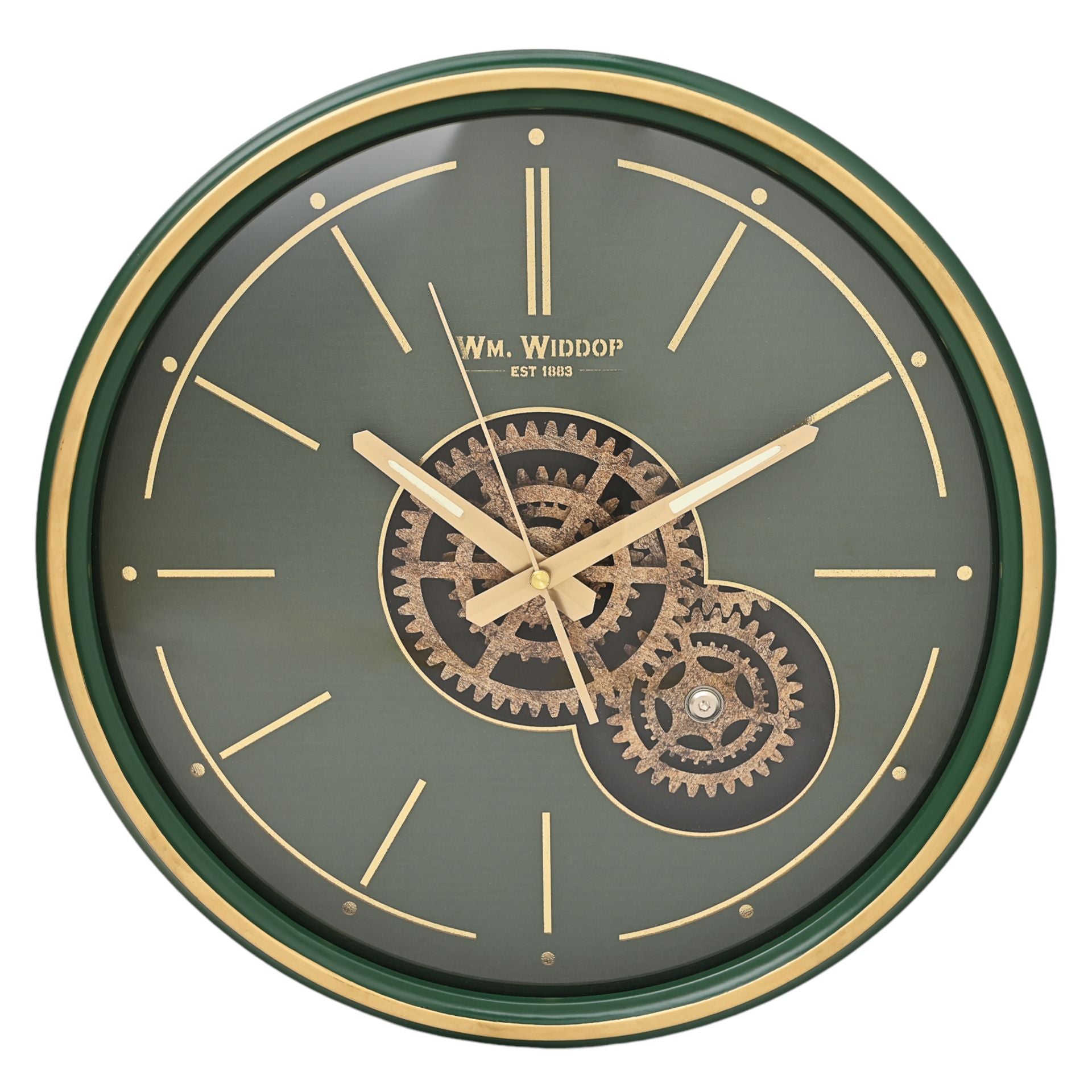 Wall Clock with Moving Gears & Metal Frame | 35cm
